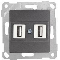 RİTA MEK TUŞ DATA PRİZİ 2*USB ANTRASİT 1